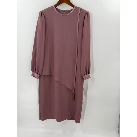 Vintage Florentine Mauve Pink Figure Flattering Dress Made in Canada Size 14 - Picture 5 of 11